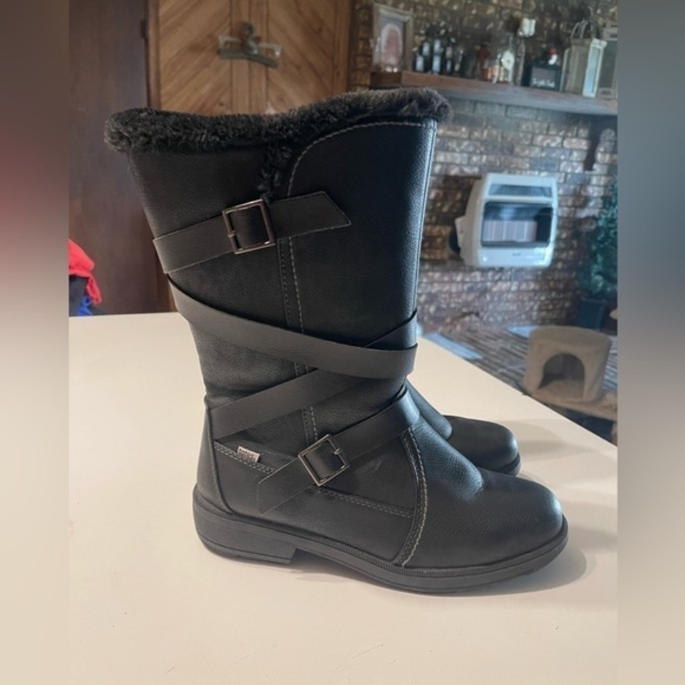 Totes Diedre Women’s 10 Black Waterproof Zip Closure Boots